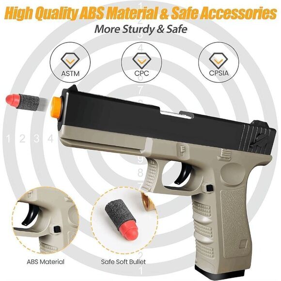 Soft Bullet Toy Gun for Boys, Foam Blaster with Shell Ejecting, Realistic Toy Gu - Picture 2 of 8